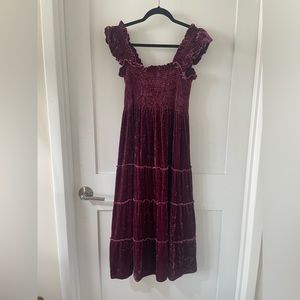 Ellie Nap Dress Burgundy Velvet
